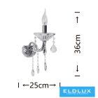 UNIVERSO Fali lámpa 1 karos 1xE14 Max.40W D25x36cm króm