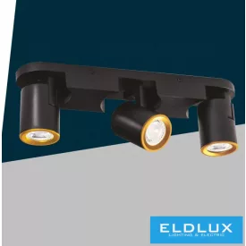   UNIVERSO Spot lámpatest 3xGU10 Max.35w IP20 350x70x108mm Fekete/Arany