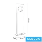 UNIVERSO kerti lámpa LED 12w 600lm 4000k IP65 170×70×500mm fehér