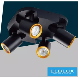   UNIVERSO Spot lámpatest 4xGU10 Max.35w IP20 220x220x108mm Fekete/Arany
