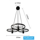 UNIVERSO Függeszték 3xE27 IP20 D590x1200mm fekete