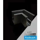 UNIVERSO Rugós mágneses sülyesztett sínhoz sarokelem DC:48V IP20 Fekete 65x65x50mm