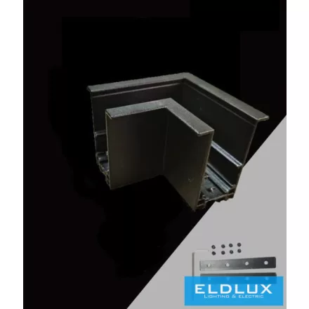 UNIVERSO Rugós mágneses sülyesztett sínhoz sarokelem DC:48V IP20 Fekete 65x65x50mm