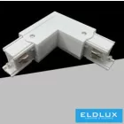 UNIVERSO Háromfázisú sínhez L-alakú toldóelem fehér 98x98x33mm