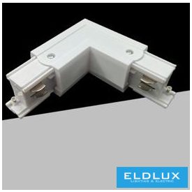   UNIVERSO Háromfázisú sínhez L-alakú toldóelem fehér 98x98x33mm