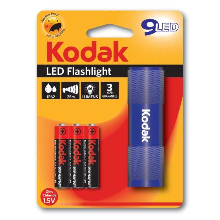 Kodak Elemlámpa 9 x LED (+3AAA) kék