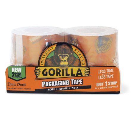 Gorilla Packaging Tape Utántöltő 2db x 27m x 72mm Extra Erős 