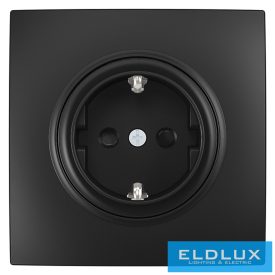   ELDLUX ELDELIN 2P+F konnektor gyerekvédelemmel fekete csavaros