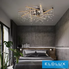   ELDLUX GLOSSY kristályüveg mennyezeti lámpa króm 49W 4000K