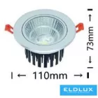 UNIVERSO LED süllyestett lámpa 12w 1080lm 3000K 24° D110x77mm Kivágás:D90mm IP20 alumínium