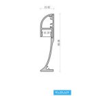 UNIVERSO Lábazati profil opál takaróval 10mm-es LED szalagnak Fekete 2000x14x60mm