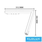 UNIVERSO Mágneses sínbe szerelhető L-alakú lineáris lámpa DC:48V 24w 1800lm 3000k RA90 IP20 Fekete 312x282mm