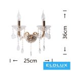 UNIVERSO Fali lámpa 2 karos 2xE14 Max.40W D29x36cm arany