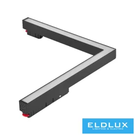   UNIVERSO Mágneses sínbe szerelhető L-alakú lineáris lámpa DC:48V 24w 1800lm 4000k RA90 IP20 Fekete 312x282mm