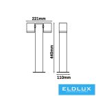 UNIVERSO Kültéri kerti lámpa 2xGU10 Max.35w IP44 Antracit 110x221x440mm 5év