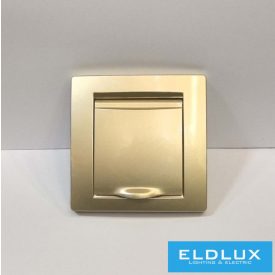   ELDLUX ELDGROUND 2P+F konnektor gyerekvédelemmel csapfedéllel arany csavaros IP44