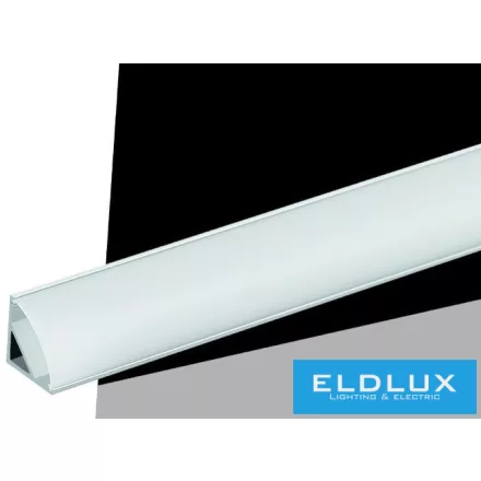 UNIVERSO sarokhoz aluprofil matt fehér fedlappal+végzáró 45° 13x13x2000mm alumínium