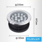 UNIVERSO Taposólámpa LED 18w 2200lm 3000k 30° IP67 acél Ø200-Ø185x92mm