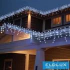 360 LED-es hideg fehér jégcsap izzósor adapterrel 7m (8 funkciós)