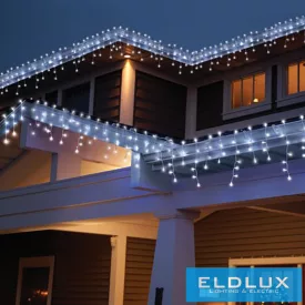   360 LED-es hideg fehér jégcsap izzósor adapterrel 7m (8 funkciós)