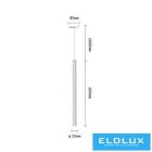 UNIVERSO Egyfázisú sínhez függeszték COB LED 3W 300lm 4000K ∅32x600mm IP20 fekete