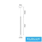 UNIVERSO Egyfázisú sínhez függeszték COB LED 3W 300lm 4000K ∅32x600mm IP20 fekete