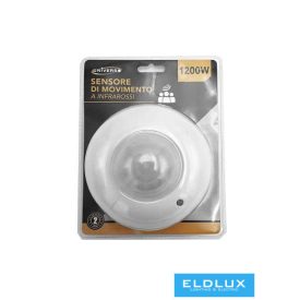   UNIVERSO Mennyezeti mozgásérzékelő PIR 1200W 6m 120°x360° IP20 Fehér