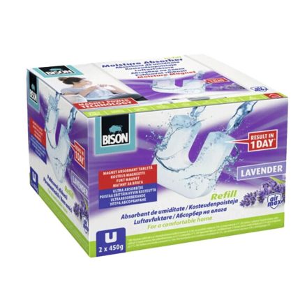 BISON Páramentesítő Utántöltő Mágnes Tabletta, Levendula 2x450g