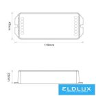 MIBOXER RF 2.4G RGB LED Szalaghoz Vezérlő DC:12-36V Max:20A 10A/CH