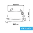 UNIVERSO Vízzárós süllyesztett lámpatest 1xPAR16 foglalat nélkül IP44 Fekete D85x54mm Kivágás:D65mm 5 év