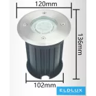 UNIVERSO Taposólámpa 1xGU10 Max.60w IP65 acél Ø120-Ø102x136mm
