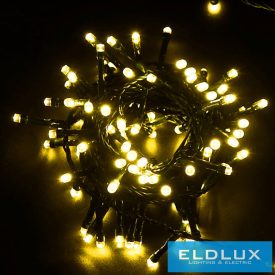   WISDOM fényfüzér arany fényű 300LED 15m zöld kábellel 8 fun. IP44