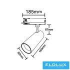 UNIVERSO Háromfázisú sínes spotlámpa 30w 2700lm 4000k 38° RA90 IP20 Fekete 5év