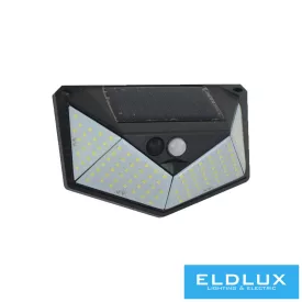   UNIVERSO Solarlámpa-PIR 3.7V-1200mAH 5.5V-0.55W 160lm 4000k IP65 fekete