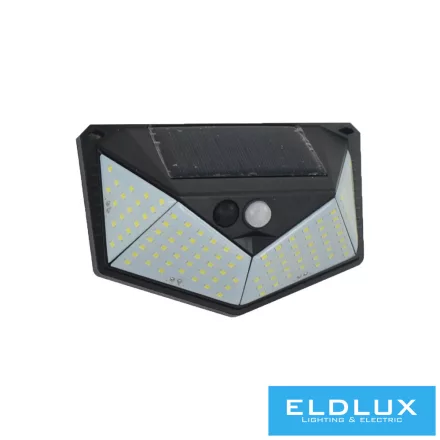 UNIVERSO Solarlámpa-PIR 3.7V-1200mAH 5.5V-0.55W 160lm 4000k IP65 fekete