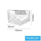 UNIVERSO Solarlámpa-PIR 3.7V-1200mAH 5.5V-0.55W 160lm 4000k IP65 fekete