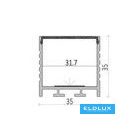 UNIVERSO LED aluprofil matt fehér fedlappal+végzáró 2m 35x35mm