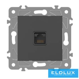 ELDLUX ELDGROUND RJ45 Cat.6 UTP aljzat Fekete