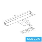 UNIVERSO Bútorra szerelhető lámpa 9w 980lm 4000k IP44 600x95x40mm króm