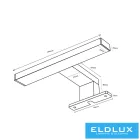 UNIVERSO Bútorra szerelhető lámpa 9w 980lm 4000k IP44 600x95x40mm króm