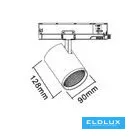 UNIVERSO Háromfázisú sínes spotlámpa 40w 4650lm 4000k 38° RA90 IP20 Fehér 5év