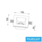 UNIVERSO Gipsz süllyesztett spot lámpatest 1xGU10 125x125x55mm IP20 fehér