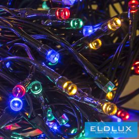 Napelemes 200 LED-es multicolor fényfüzér 20m