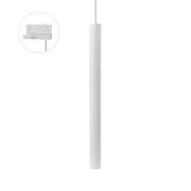   CHLOE SLIM GU11/MR11 SUSPENDED FOR TRACK 3F 250V IP20 40X500+1M WIRE, WHITE, ADJUSTABLE BEAM ANGLE