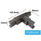 UNIVERSO Háromfázisú sínhez T-alakú toldóelem fekete 165x99x33mm