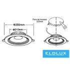 UNIVERSO LED süllyestett lámpa 30w 3000lm CCT.kap 120° IP20 Fehér D250mm Kivágás:D225mm