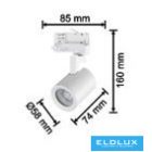 UNIVERSO Háromfázisú sínes spotlámpa 1xGU10 Max.35w IP20 Fehér 5év