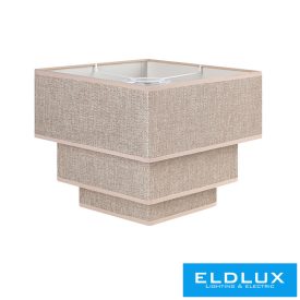   ELDLUX Függeszték 3 rétegű szögletes v-barna len ernyővel