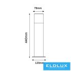 UNIVERSO Kültéri álló lámpa E27 Max.60w D120x440mm IP54 szürke 5év