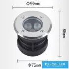 UNIVERSO Taposólámpa LED 3w 300lm 6500k 45° IP67 acél Ø90-Ø76x85mm